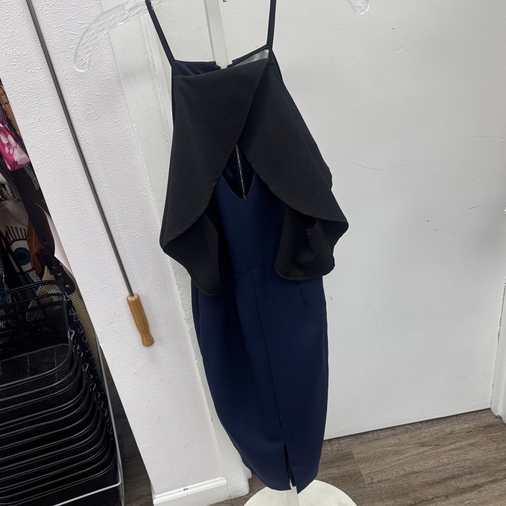 Lavish Alice Black and Navy Women's Dress Size Small